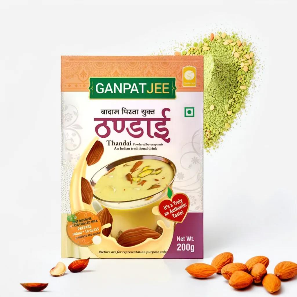 Ganpatjee Thandai Powder 200G | Badam Pista Elaichi | Complete Pack for 2L Milk | Nothing To Add