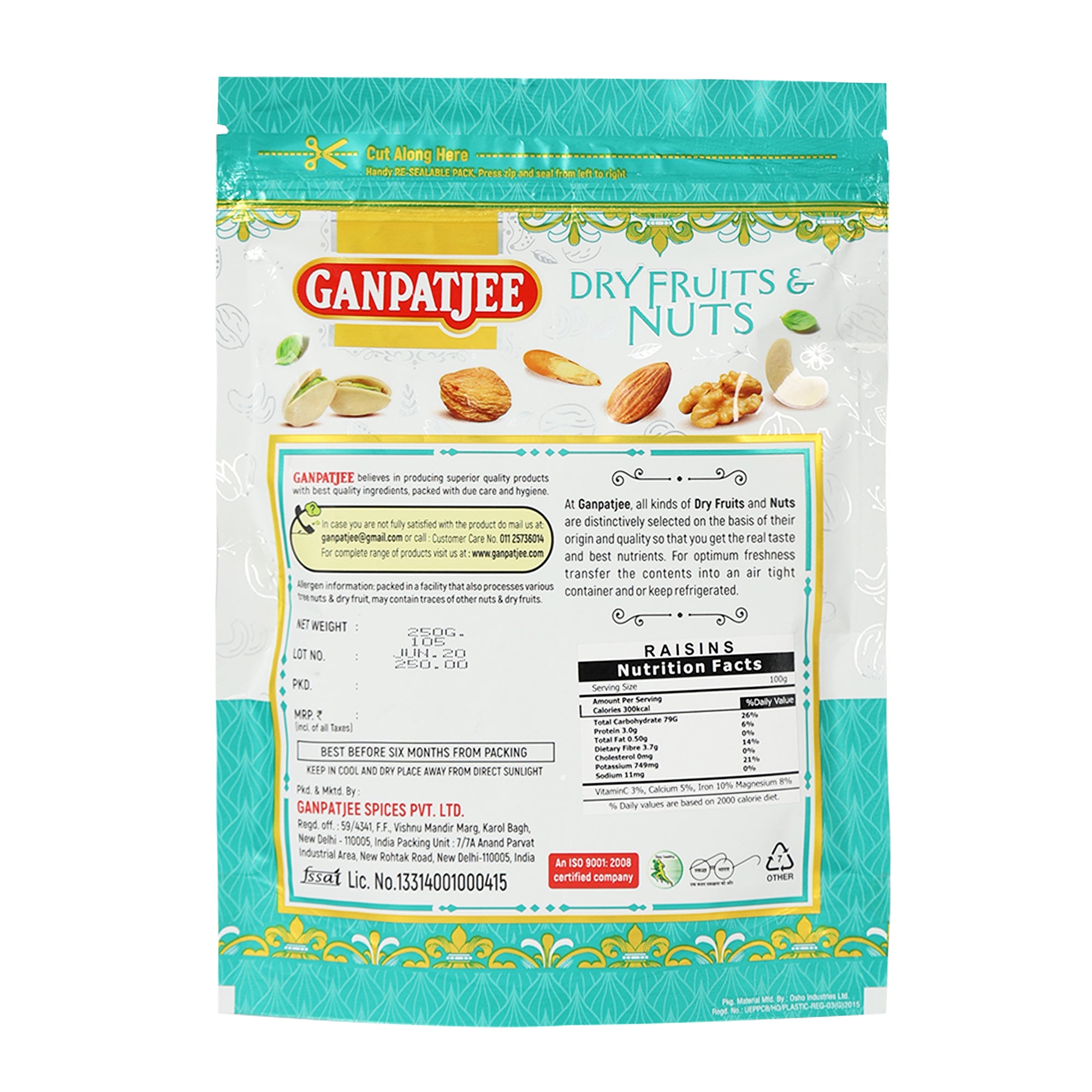 Ganpatjee Raisins Kishmish Kali Drakh, 250g