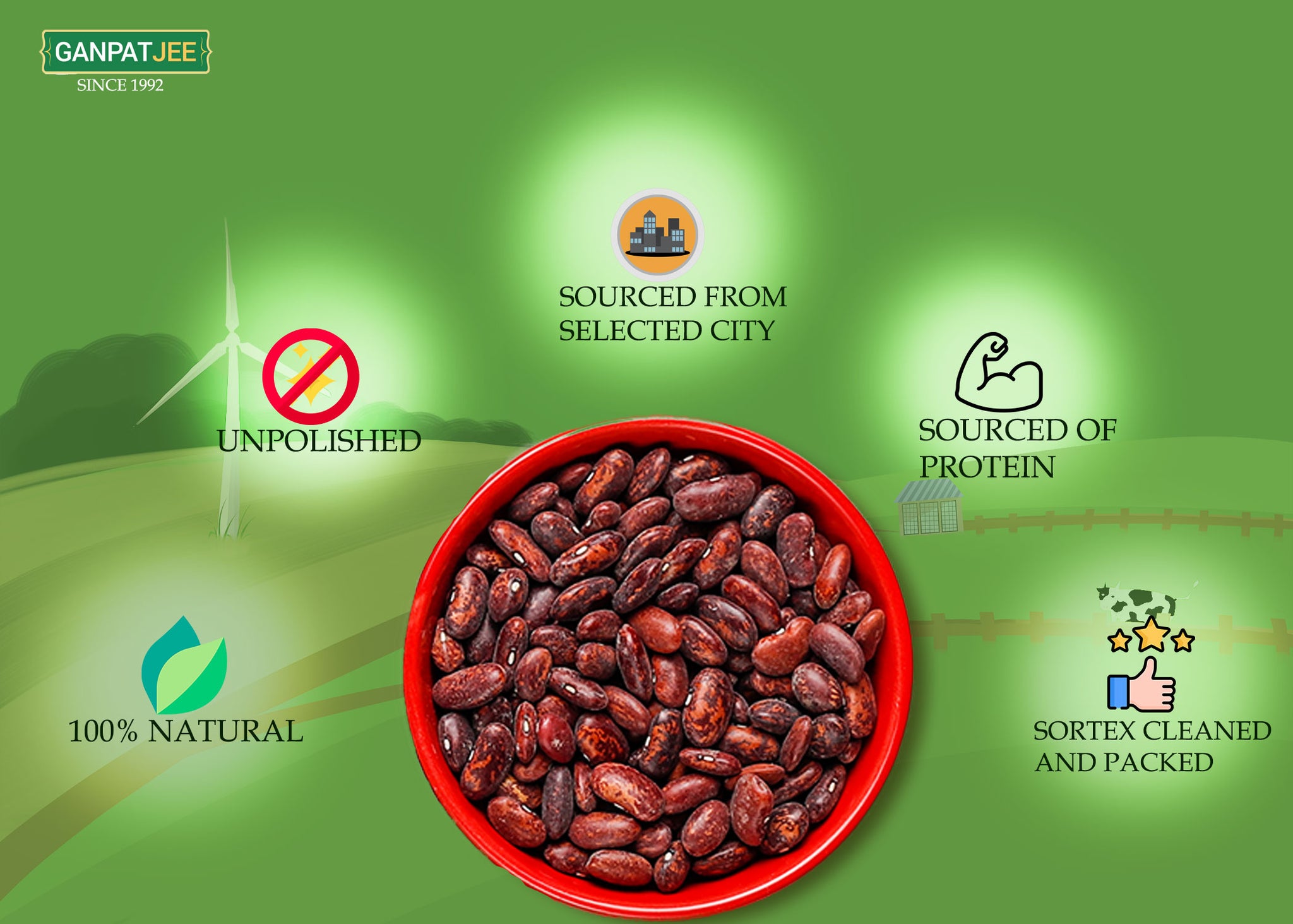 Ganpatjee Rajma Red 500G