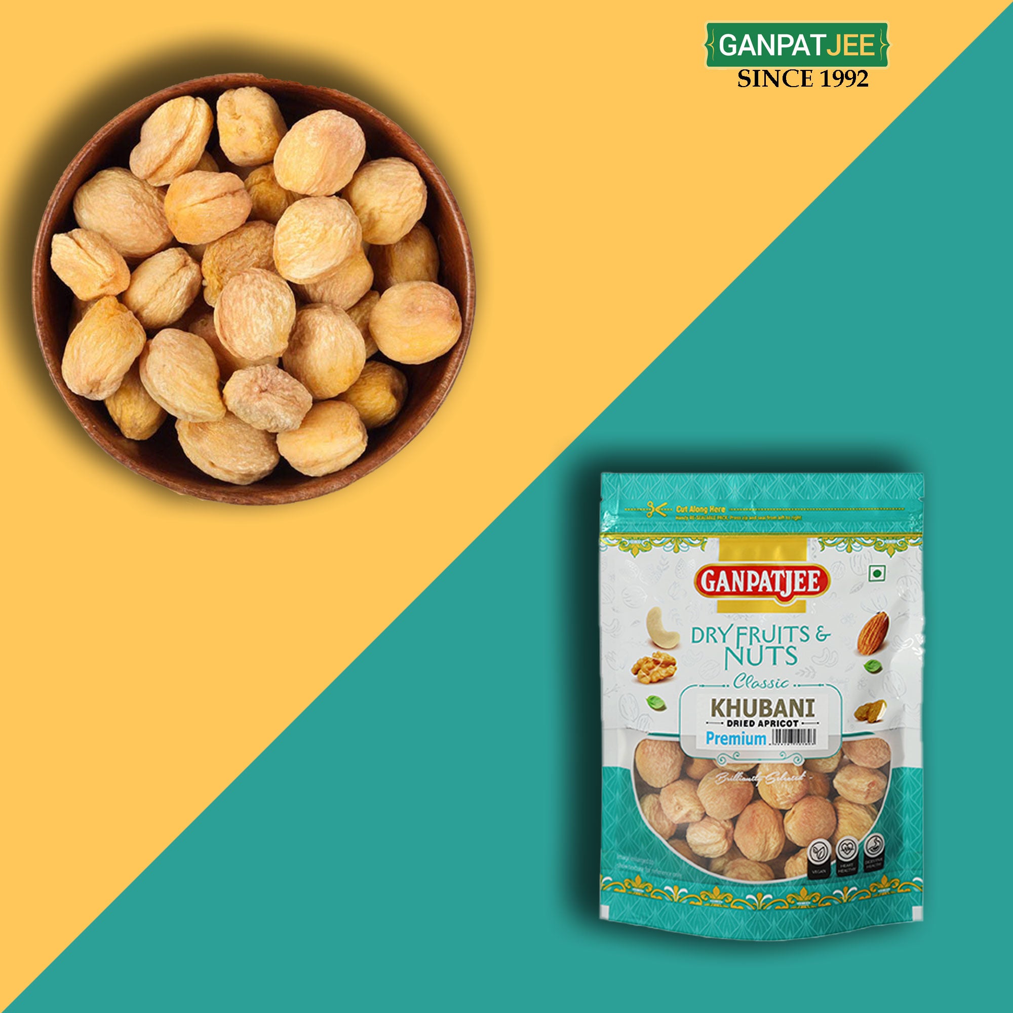 Ganpatjee Dried Apricots Khubani Premium 250g