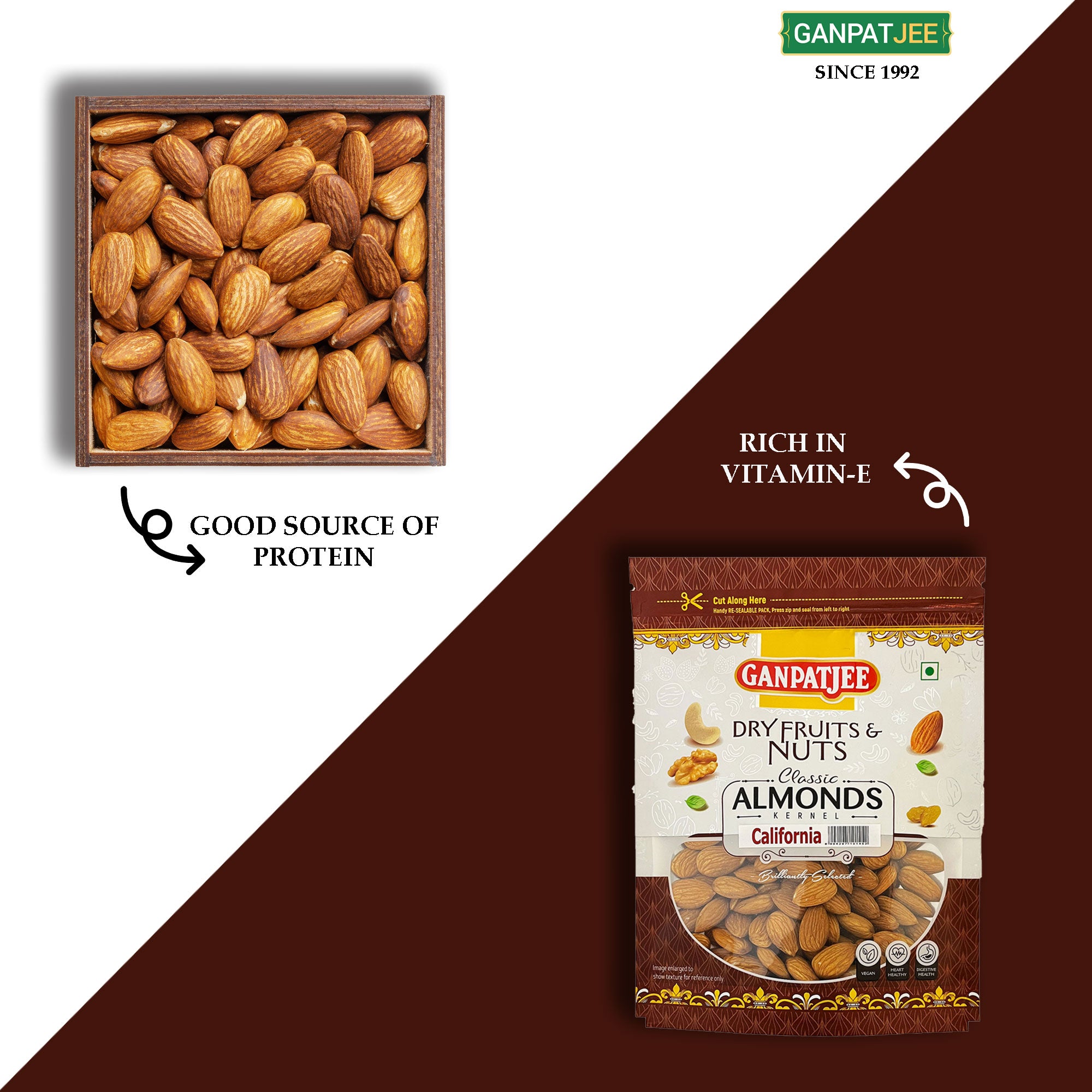 Ganpatjee Badamgiri Almonds California Premium