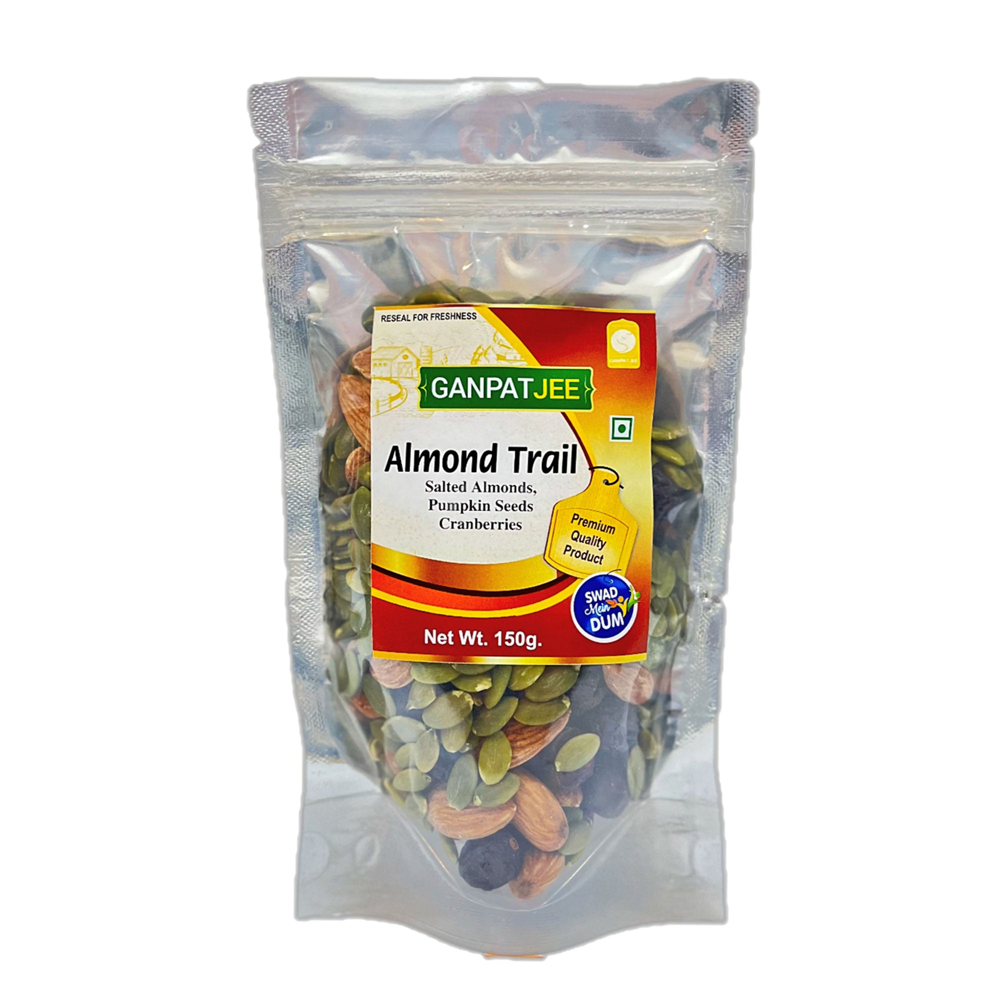 Ganpatjee Almond Trail 150G | Roasted Almond, Roasted Pumkin Seeds, Cranberries