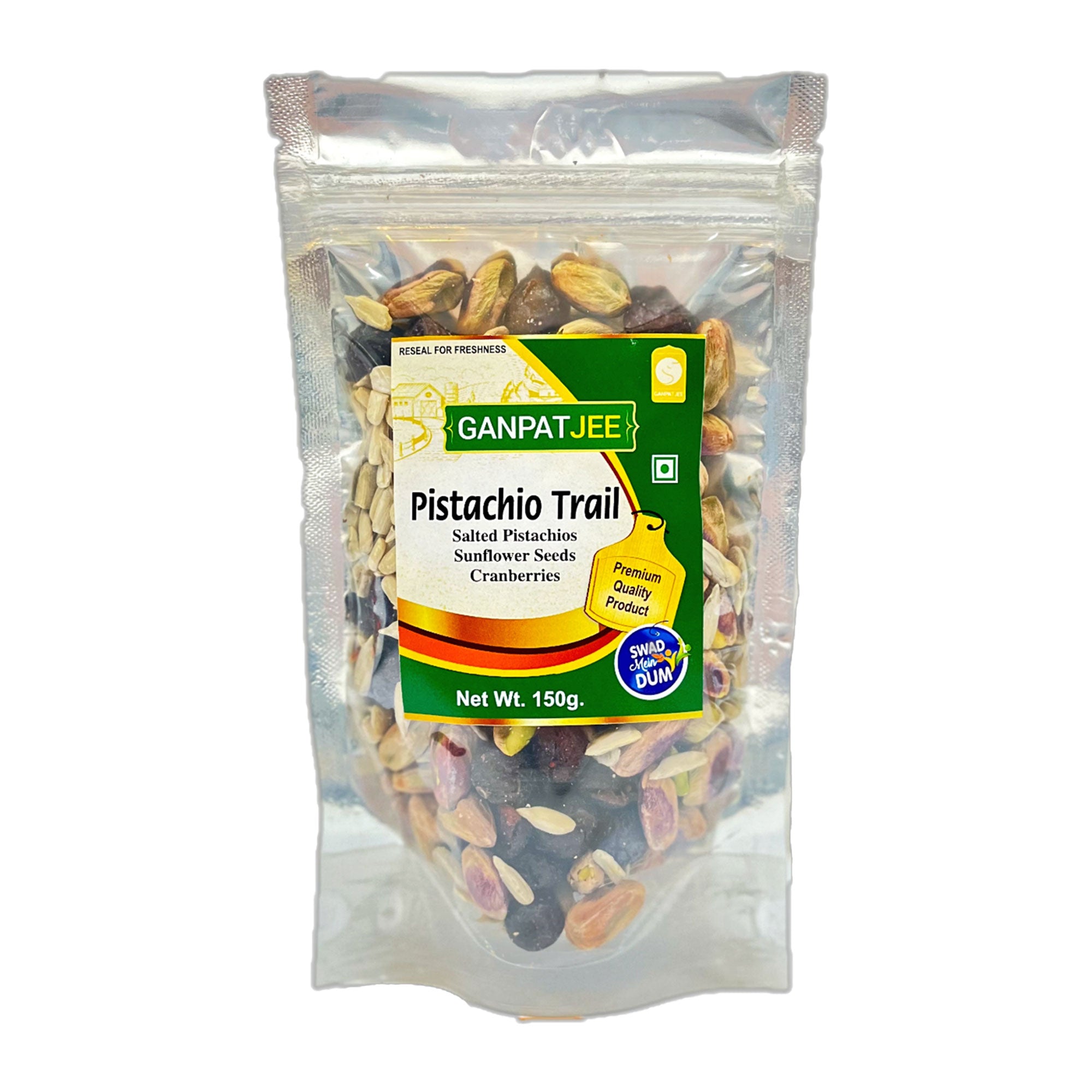 Ganpatjee Pistachio Trail 150G | Unshelled Pista, Sunflower Seeds , Cranberry