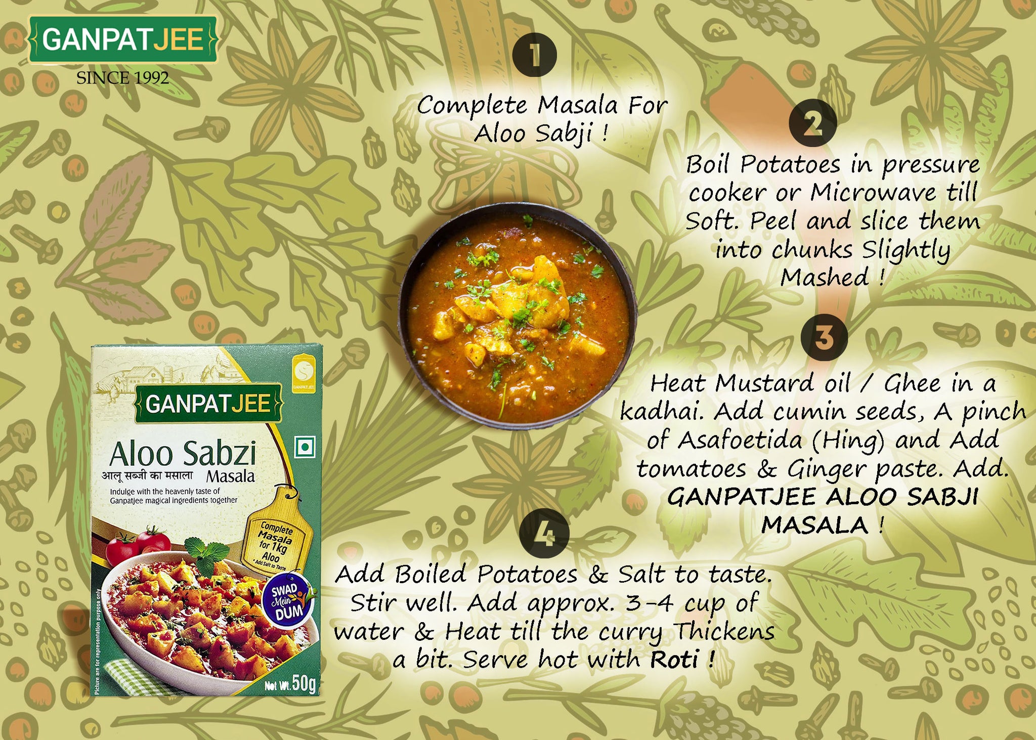 Ganpatjee Aloo Sabzi Masala 50g